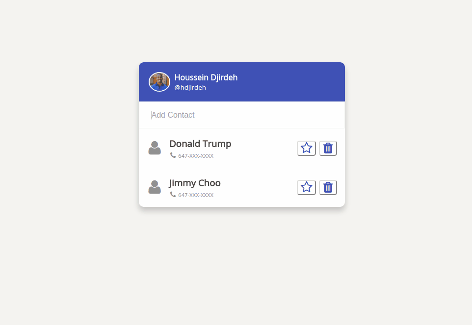 contact-list-angular components