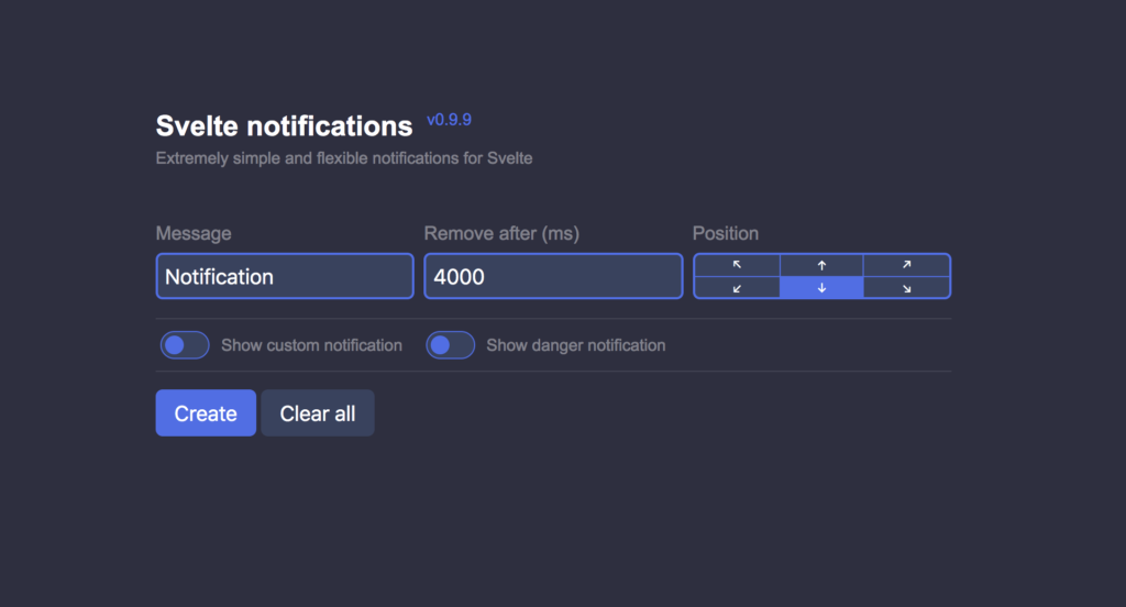 svelte notifications