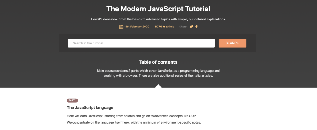 The Modern JavaScript Tutorial